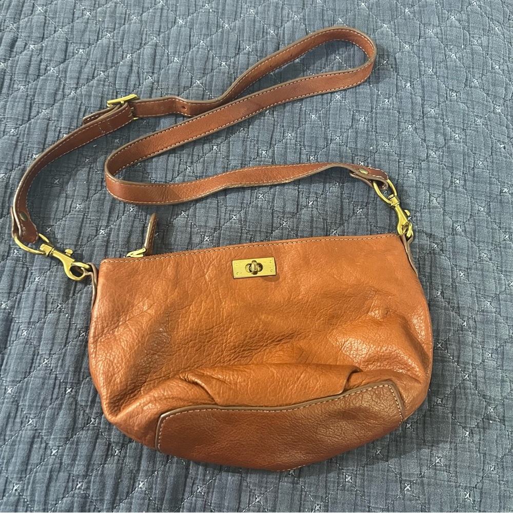 J.Crew brown leather crossbody bag